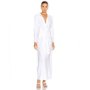Norma Kamali Tie Front NK Shirt Dress | XXSmall | White